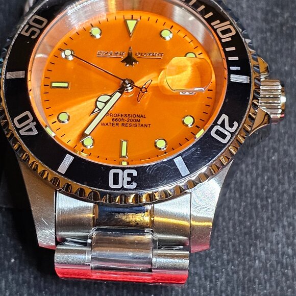 Chase Durer Men's Dive Watch Orange Dial CDW-0125 - Picture 8 of 10